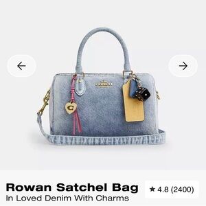Coach love Denim Rowan  Bag (Medium)